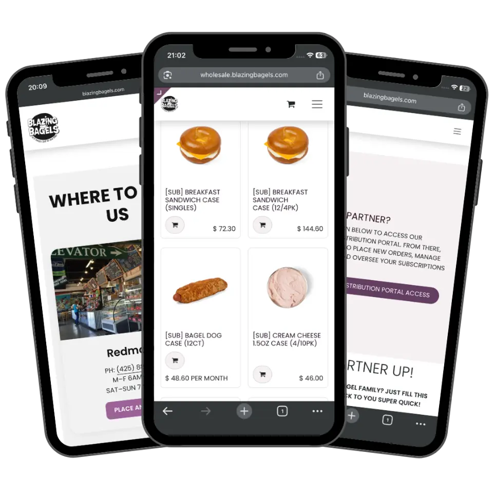Mobile-first restaurant website showing online menu and ordering experience