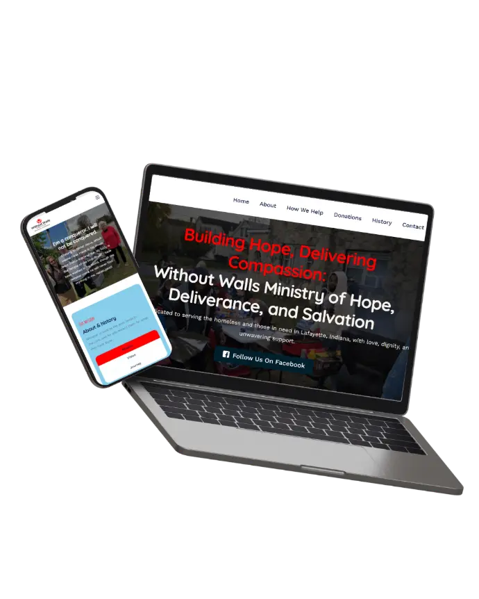Mobile friendly nonprofit website for Without Walls Ministry